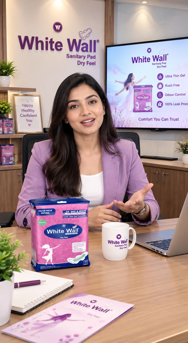 White Wall Sanitary Pad - All-Day Comfort for Working Women in Modern Office